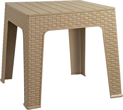 Vista 19 de Sunnydaze Adirondack - Mesa auxiliar pequeña para exteriores para elementos esenciales de balcón, mesa auxiliar cuadrada de plástico para patio