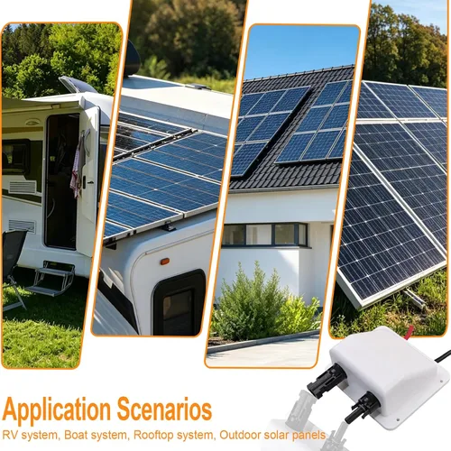 Vista 6 de Caja de prensaestopas solar de doble cable con cable de extensión solar suave 10AWG de 0.33 pies, glándula de entrada solar de ABS impermeable