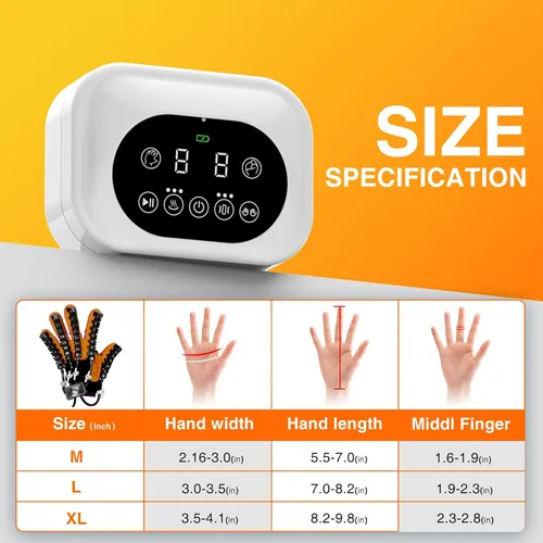 Vista 2 de Equipo de rehabilitación de manos, Guantes de terapia para dispositivo de recuperación de mano de accidente cerebrovascular, Guante