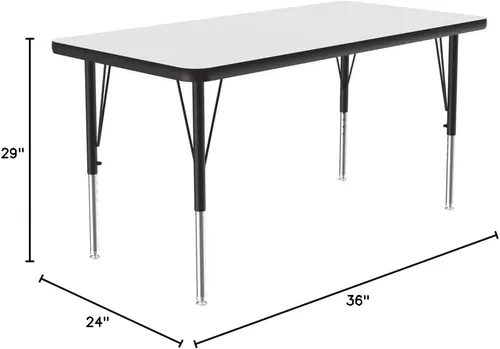Vista 2 de Correll - Mesa rectangular de 24 x 36 pulgadas, mesa de actividades superior de borrado en seco, altura ajustable (19 a 29), laminado de alta