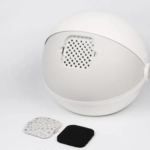 Vista 7 de Inodoro para mascotas, caja de arena para gatos, cerrada, autolimpieza, para entrenamiento, pala para gatos, inodoro, desodorizante, para gatitos