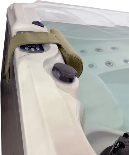 Vista 6 de Almohada de spa universal beige Poolzilla, (1 paquete) hecha de espuma suave para bañeras de hidromasaje al aire libre y tumbonas - Reposacabezas