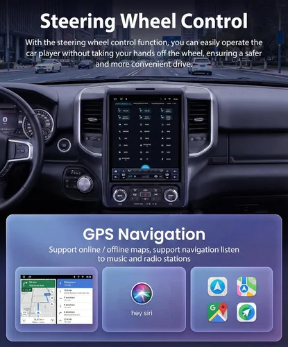 Vista 5 de Radio de coche 8 Core 4G+64G F150 2013-2014, pantalla IPS de 12.1 pulgadas, estéreo Tesla Style F150 con Android 15 Pronóstico meteorológico