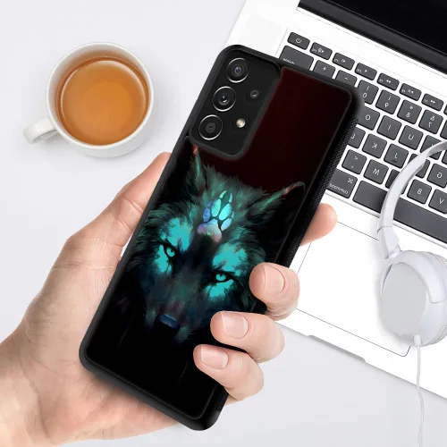 Vista 6 de CARLOCA Funda compatible con Samsung Galaxy A53 5G, diseño gráfico de identidad negro espiritual lobo, a prueba de golpes, antiarañazos
