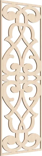 Vista 111 de 9 3/8"W x 24 3/8"H x 1/4"T Bellaire Decorativos Paneles de pared de madera calado, abedul
