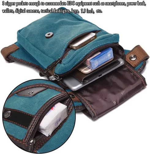 Vista 33 de Riñonera táctica al aire libre para hombres y mujeres, bolsa multifuncional para el muslo para motocicleta, bicicleta, senderismo, viajes, pesca