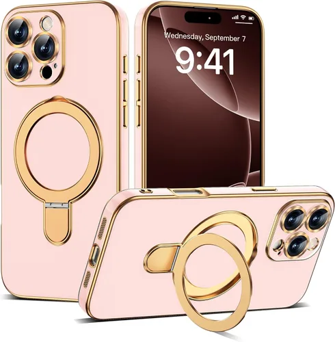 Vista 31 de Funda compatible con iPhone 12 con soporte de anillo magnético invisible [compatible con Mag-Safe] [Protector completo de lente de cámara] Funda