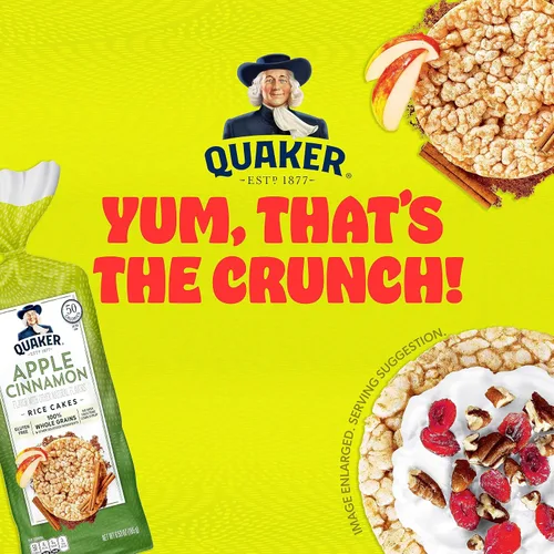 Vista 5 de Quaker Tortas de Arroz Grandes, Manzana y Canela, Paquete de 3