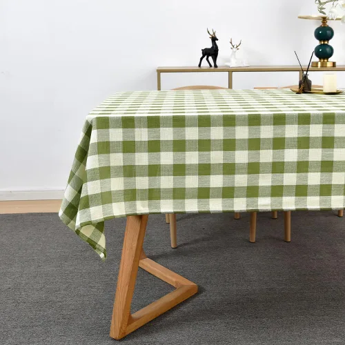 Vista 16 de Mantel de Algodón Resistente para Mesa Cuadrada Estilo Granja Vintage Mantel Lavable Cobertura de Mesa Rústica (Gris, 52''x52'')