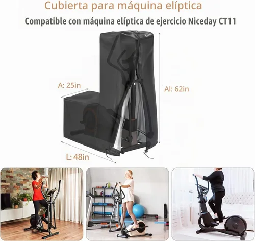 Vista 2 de Cubierta elíptica para máquina de ejercicios, a prueba de polvo e impermeable, cubierta protectora para uso doméstico