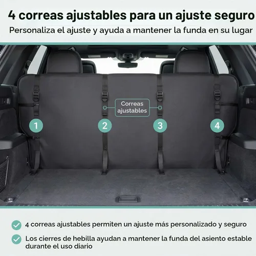 Vista 4 de FH Group Funda para Asiento de Coche para Asiento Trasero de Tela - Ajuste Universal para Coches con Banco Sólido, Protector de Asiento de Coche