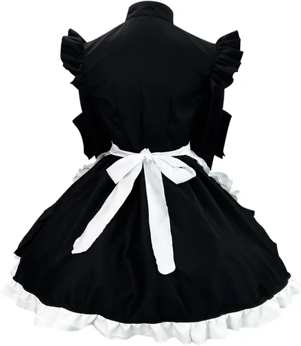 Vista 4 de Uillui Trajes de sirvienta para mujer, dulce vestido kawaii lolita, anime japonés, cosplay, disfraces de sirvienta, vestido de Halloween Ren