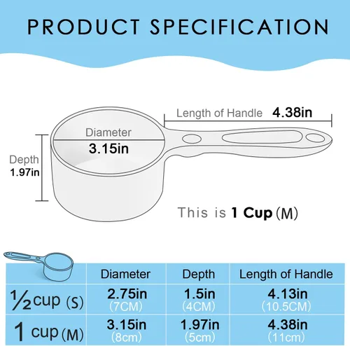 Vista 6 de Super Design Cuchara medidora de melamina para perros, 1 taza, para perros, gatos, pájaros y conejos, cuchara de alimentación para mascotas, apta
