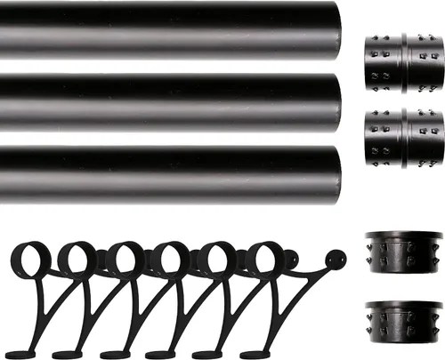 Vista 18 de Kit de riel de barra de acero inoxidable de 2 pies, juego de tubos de acero inoxidable 304 de 2 pulgadas con 2 soportes combinados, 2 tapas finales