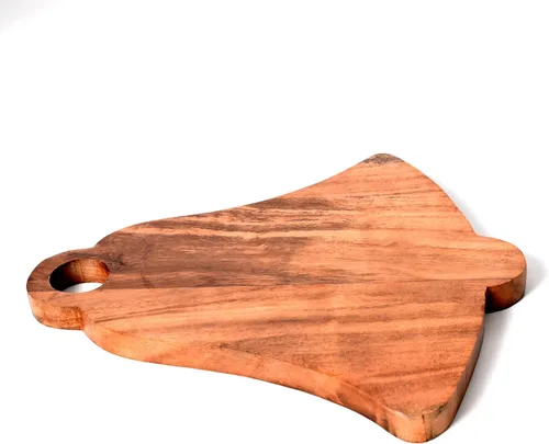 Vista 4 de Treen Art Tabla de cortar de madera de acacia para decoración de cocina, 14 pulgadas de largo x 13 pulgadas de ancho, tabla de cortar de madera