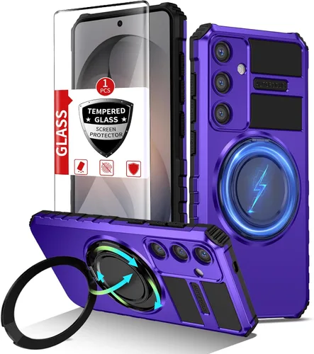 Vista 25 de Funda magnética para Samsung Galaxy Note 20 Ultra compatible con carga inalámbrica MagSafe, con 1 protector de pantalla, anillo de soporte integrado