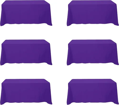 Vista 32 de BRILLMAX - Manteles para mesa rectangular de 6 pies, tela de lino de poliéster, lavable, para boda, recepción, banquete, fiesta de cumpleaños, 60 x