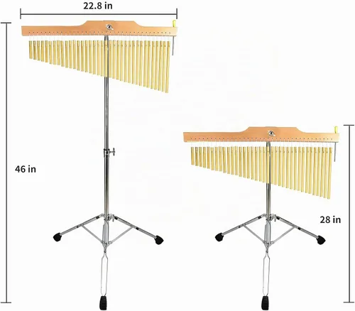Vista 5 de ENNBOM Campanillas de barra con soporte ajustable para 25 notas 36 notas, campanillas de viento de una hilera, instrumento de percusión musical