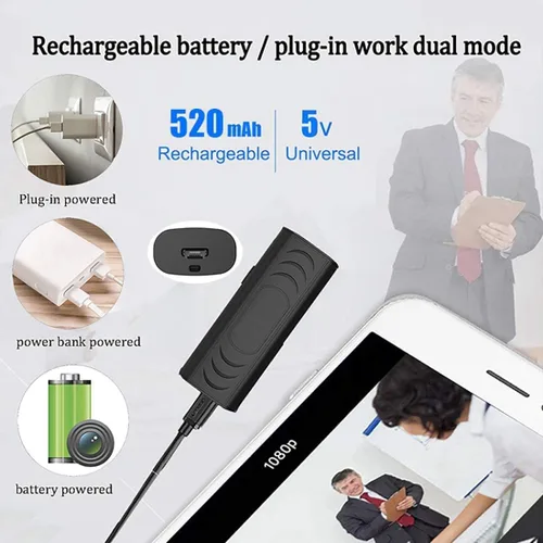 Vista 5 de HUOMU - Cámaras de seguridad ocultas, mini cámara espía de visión remota con Wi-Fi, inalámbrica, 1080P HD, para interiores y exteriores, grabadora
