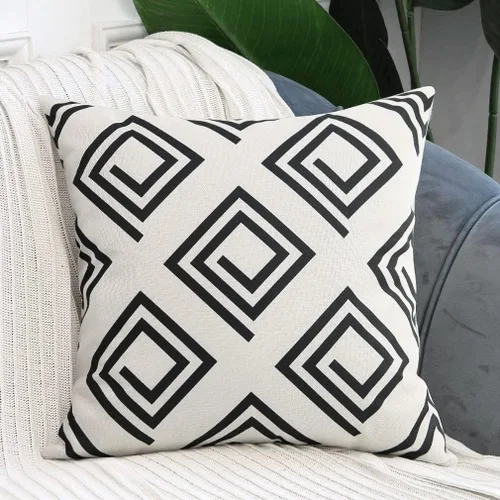 Vista 6 de Pyonic Fundas de almohada de 18 x 18 pulgadas, fundas de almohada geométricas decorativas para sofá, fundas de almohada cuadradas para sofá, silla