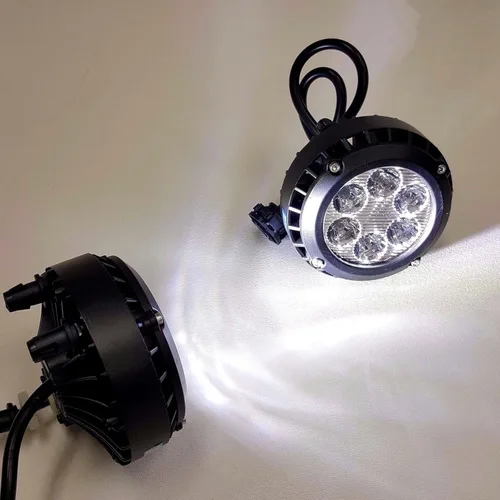 Vista 6 de LEDIN Compatible con GMC Sierra 2014-2015 con parachoques delantero LED integrado, luces antiniebla transparentes, par de biseles
