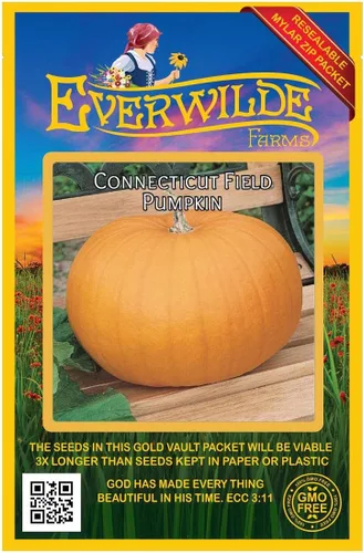 Vista 4 de Everwilde Farms - Semillas de calabaza de campo Connecticut de 1 onza - Gold Vault