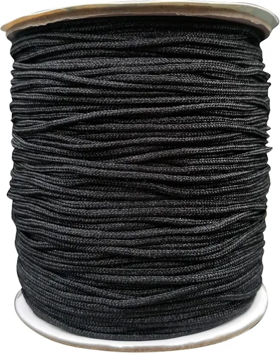 Vista 3 de Cordón trenzado de nailon negro extra fuerte hilo multiusos 0.059 in x 175 yardas 524.9 ft para fabricación de joyas, cuentas de Shamballa