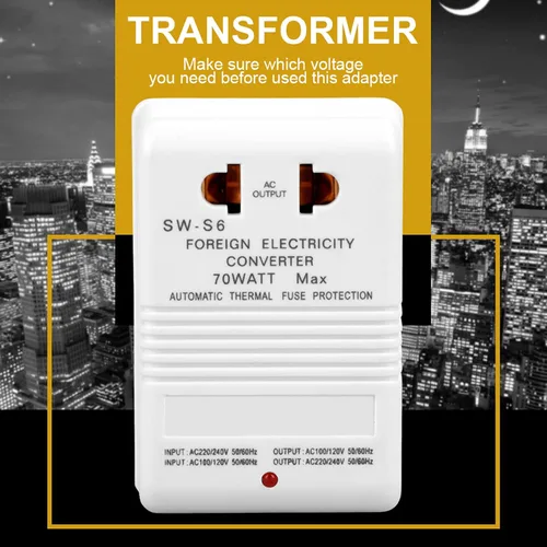 Vista 6 de Transformador convertidor de voltaje Moncer 70W Convertidor de voltaje ascendente y descendente (enchufes estándar de CN)