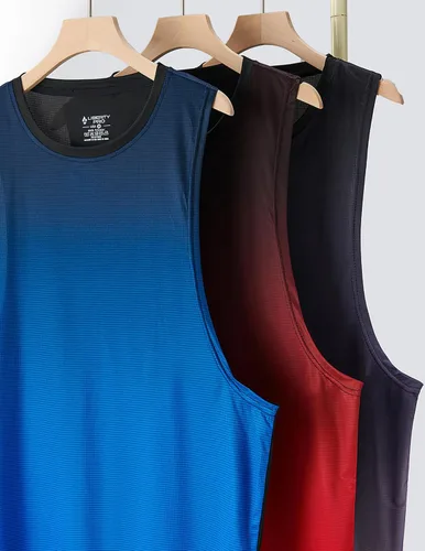 Vista 6 de Paquete de 3 camisetas sin mangas para hombre, con brazo caído, para gimnasio, fisicoculturismo, entrenamiento, camisetas sin mangas