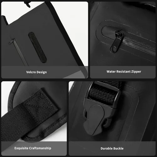 Vista 5 de Riñonera impermeable enrollable, cangurera de pesca con correa ajustable, bolsa de aparejos ligera multifuncional para deportes al aire libre