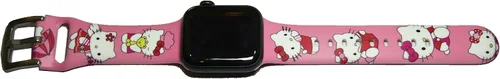 Vista 7 de Correa de silicona para Apple Watch de Hello Kitty para 38/40/1.614 in para Series 7/6/5/4/3/2/1/SE