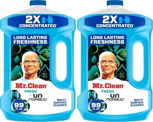 Vista 8 de Mr. Clean 2X Limpiador concentrado para múltiples superficies con aroma fresco Unstopables, 41 onzas líquidas