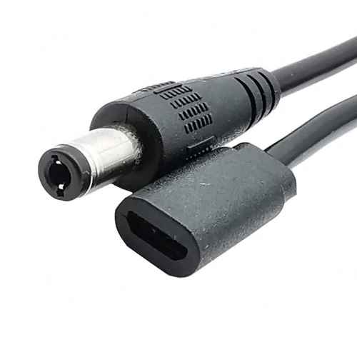 Vista 2 de 8 pulgadas DC 0.217 in x 0.098 in macho a micro USB 5pin hembra DC fuente de alimentación Cable adaptador de extensión 22AWG 3A