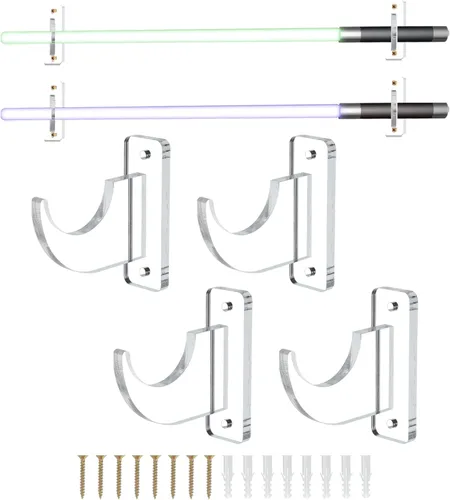 Vista 9 de uxcell Soporte de pared para espada, 1 juego de soporte de pared para sable de luz acrílico, soporte de pared para espada de sable de luz, soporte