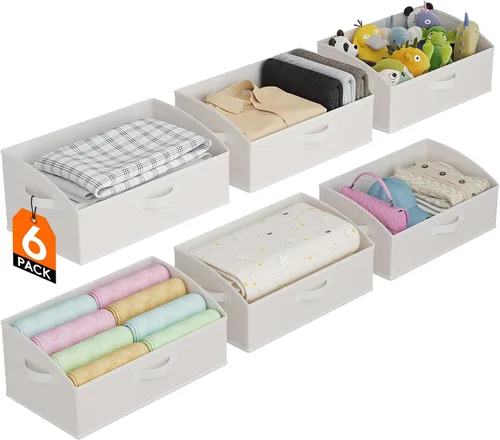 Vista 11 de Lifewit - Cestas organizadoras para armario, cestas trapezoidales medianas de almacenamiento para estante, paquete de 6 unidades, cestas
