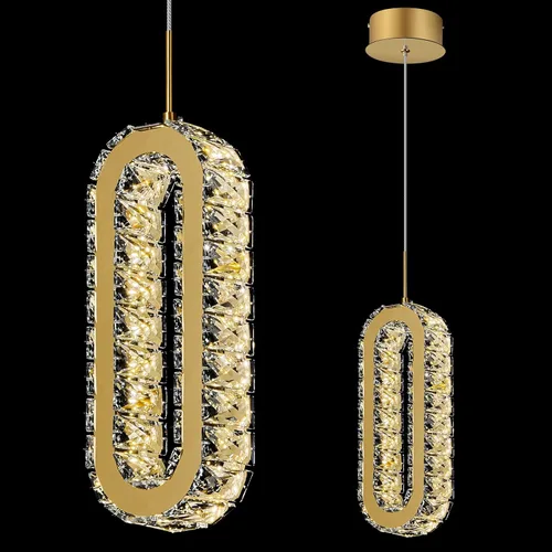 Vista 7 de Iluminación colgante para isla de cocina LED moderna cromada, mini candelabros ovalados de cristal para dormitorio, sala de estar, baño, comedor