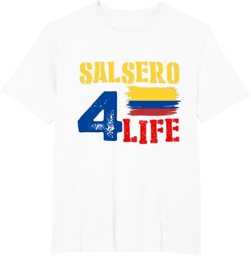 Vista 6 de Salsa Colombiana Gift - Camiseta de música con bandera colombiana Negro