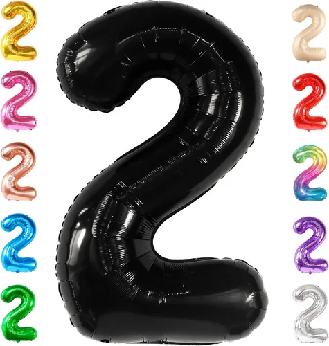 Vista 23 de KatchOn Globo negro del número 1 de 40 pulgadas, globo de feliz cumpleaños