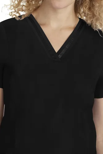 Vista 3 de Healing Hands Camiseta médica para mujer con 3 bolsillos y fácil cuidado, tela elástica de 2 vías 2278 Negro