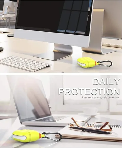 Vista 4 de HALLEAST Funda impermeable para AirPods 3, LED frontal visible y compatible con carga inalámbrica, funda protectora de silicona compatible con Apple