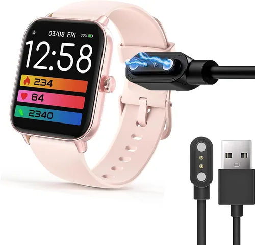 Vista 2 de Compatible con el cargador de reloj inteligente MILOUZ, cargador de repuesto de cable de carga USB magnético compatible con reloj MILOUZ IDW19
