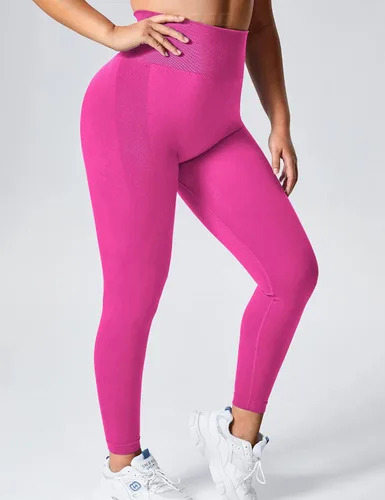 Vista 4 de YEOREO - Leggings de entrenamiento sin costuras de cintura alta para mujer, pantalones de yoga con contorno estilo sonrisa, mallas atléticas