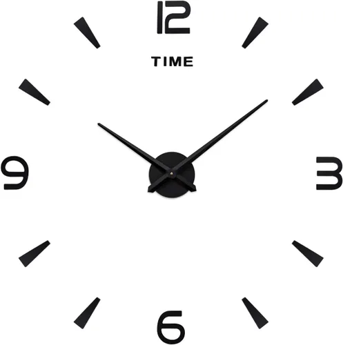 Vista 8 de AILILIFE Reloj de pared 3D DIY con adhesivo para decoración de espejo, sin marco, kit de reloj de pared grande para el hogar, sala de estar Plateado