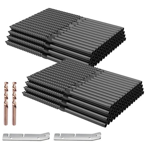Vista 12 de BLIKA Paquete de 100 barandillas de cable negro de 1/8 de pulgada, tornillos de retraso para postes de madera, acero inoxidable T316, kit