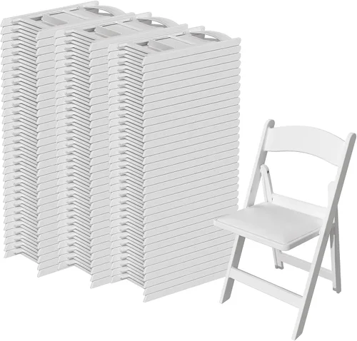 Vista 13 de Sillas plegables de resina con cojín para bodas, fiestas, paquete