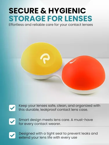 Vista 6 de SPORTS WORLD VISION 1 funda para lentes de contacto de agarre suave con exterior de goma antideslizante Estuche de almacenamiento de viaje