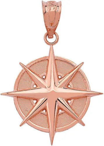Vista 4 de Collar con dije de símbolo de estrella celestial de estrella del norte de oro de 10 quilates certificado