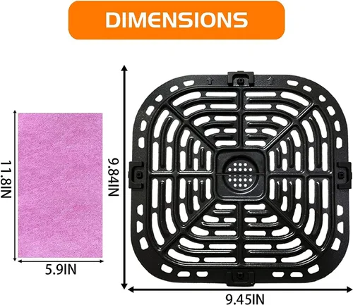 Vista 7 de Placa para freidora de aire para freidora de aire instantánea Vortex Plus de 6 cuartos de galón, antiadherente de primera calidad, rejilla