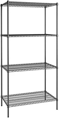 Vista 147 de Kit de 4 estantes de epoxi verde NSF de 21 x 72 pulgadas con postes de 86 pulgadas, estantería de almacenamiento resistente, kit de estantería