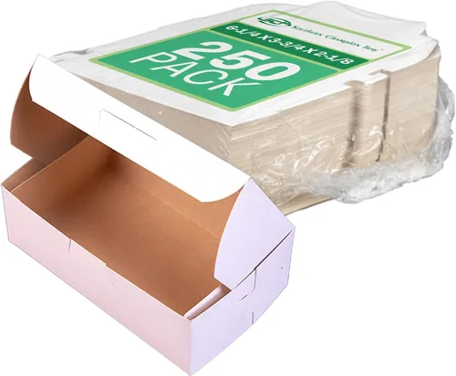 Vista 17 de SCT - Cajas para panadería blancas de una pieza, sin ventana, 4 x 2 x 5.5 pulgadas, blanco, papel, 250